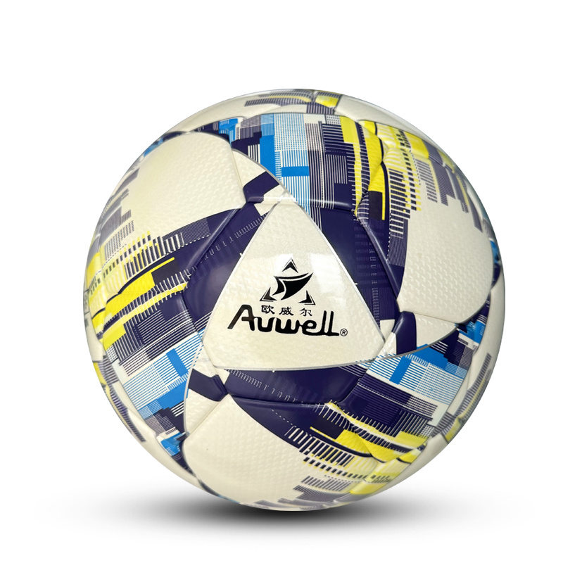 Auwell 5# AWS5836 double mirror PU thermal bonded Soccer Ball